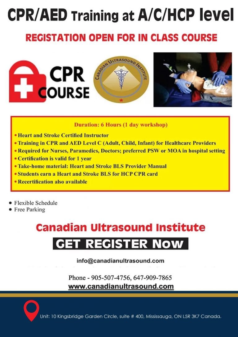 Cpr Aed Training At A C Hcp Level Canadian Ultrasound Institute